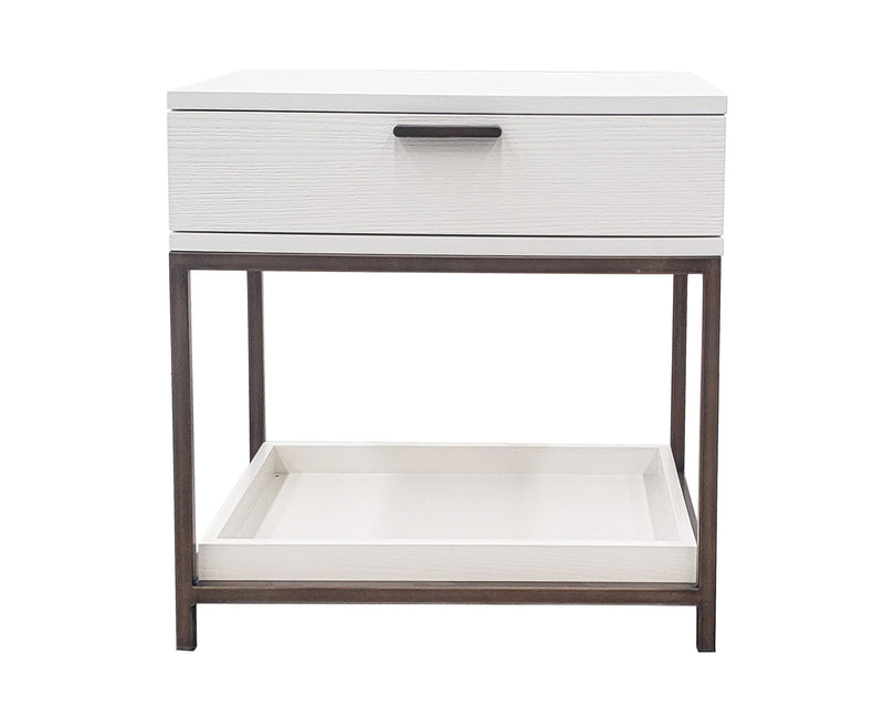 1 Drawer White Nightstand