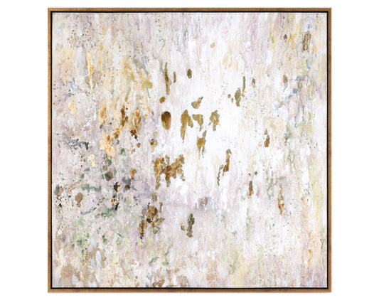 Golden Raindrops Hand Painted Canvas