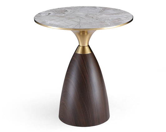 Wood print base Accent table