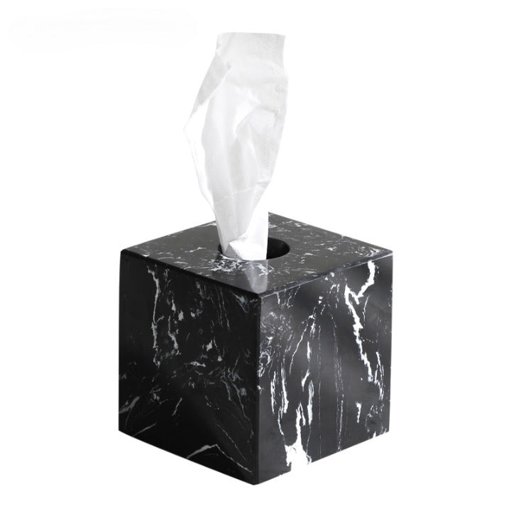 Black Marble Square Tissue Box | Small Tissue Box | dianastore.net ...