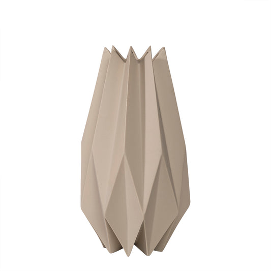 Geometric Beige Ceramic Flower Vase