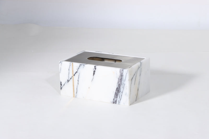 White Stone Tissue Box
